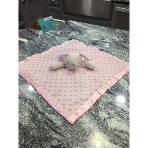 Blankets And Beyond Pink and White Bunny Rabbit Baby Security Blanket Lovey